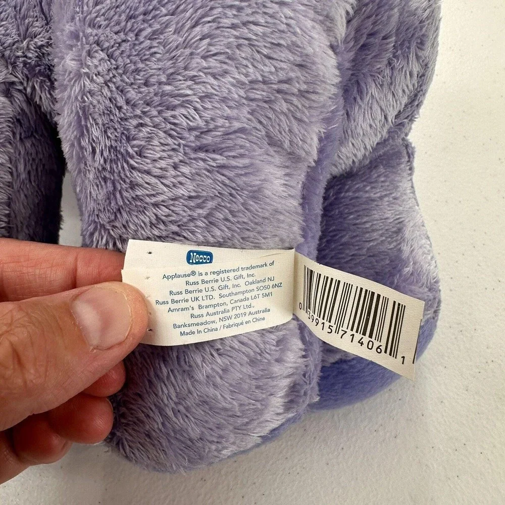Necco‎ Sweethearts Plush Hippo Candy Bow Applause 12